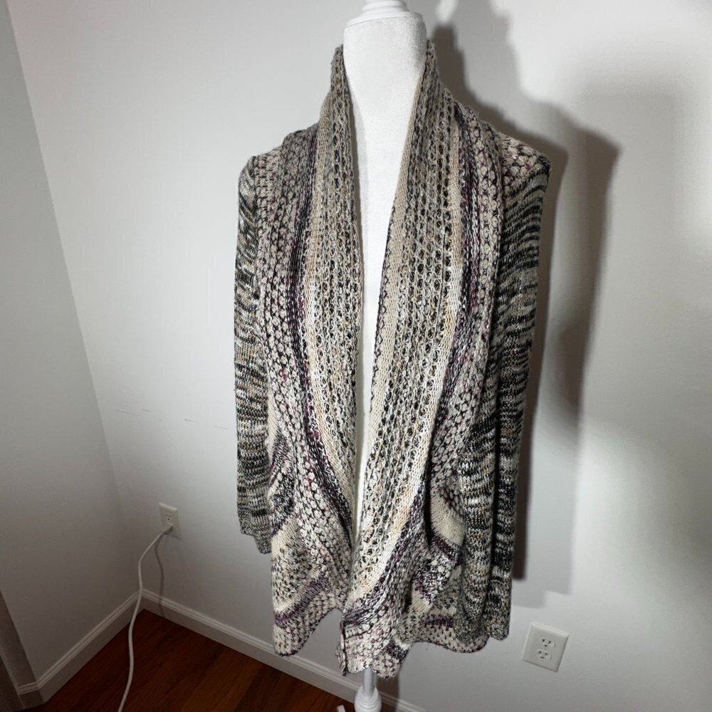 Women's Open Front Multi-Color Cardigan - 2X